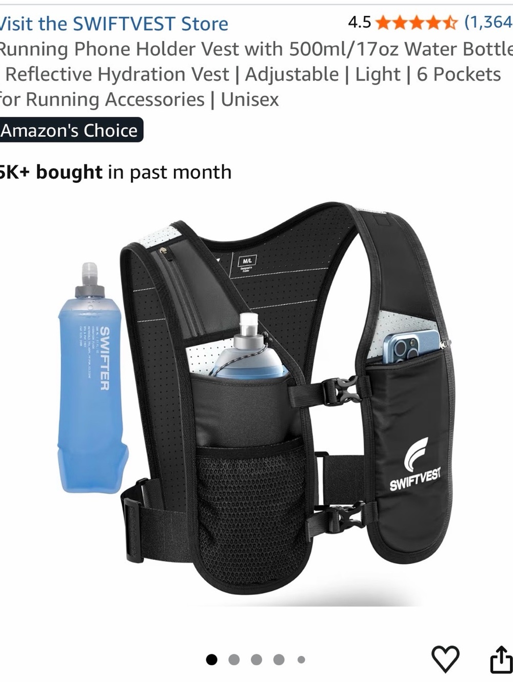 Men's Running Hydration Vest — Black